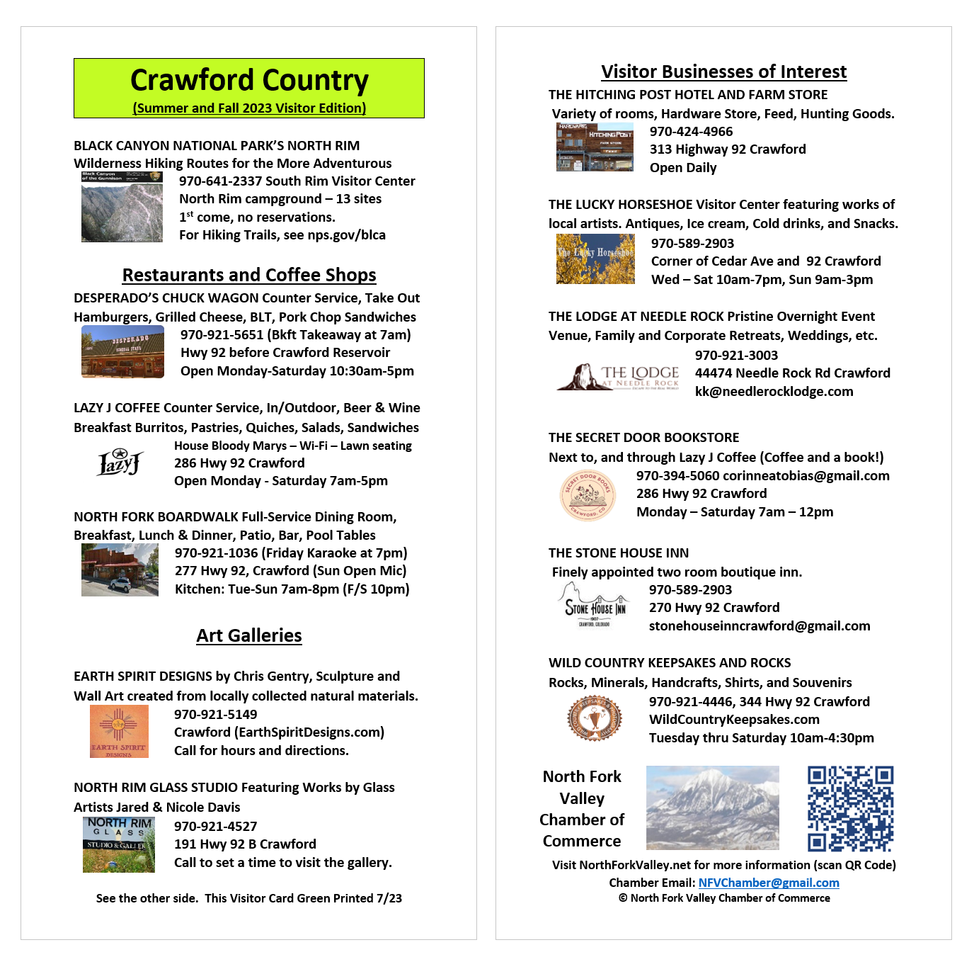 The North Fork Valley of Colorado website is published by the North